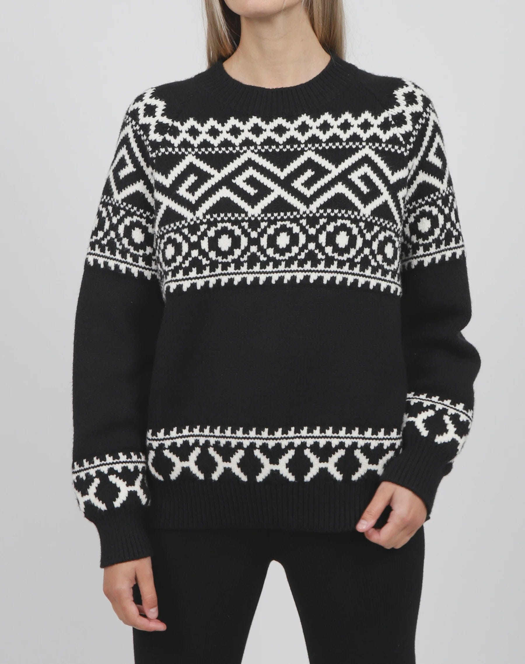 BLACK FAIR ISLE SWEATER Sweater BRUNETTE