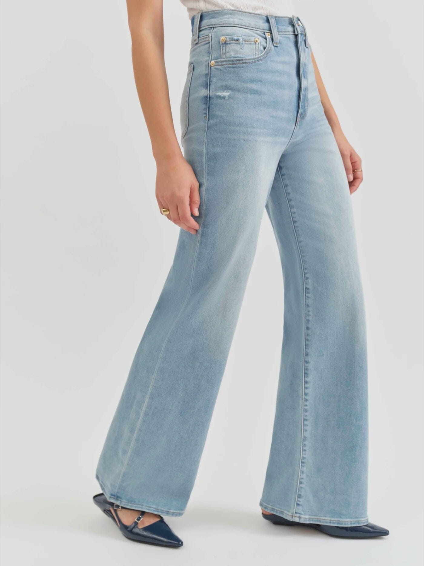 HIGH RISE WIDE LEG DENIM (LIGHT WASH) DENIM DAZE