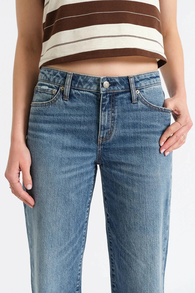 modern low rise denim jeans, classic blue straight leg jeans women, relaxed everyday denim trousers