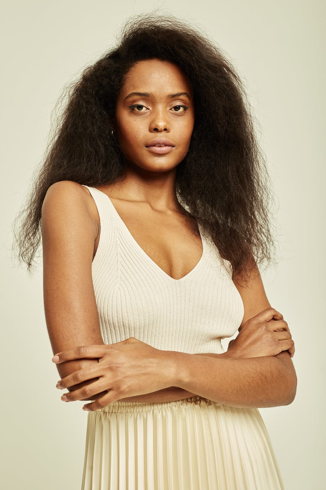 EMMY CROP KNIT (IVORY) Top DELUC