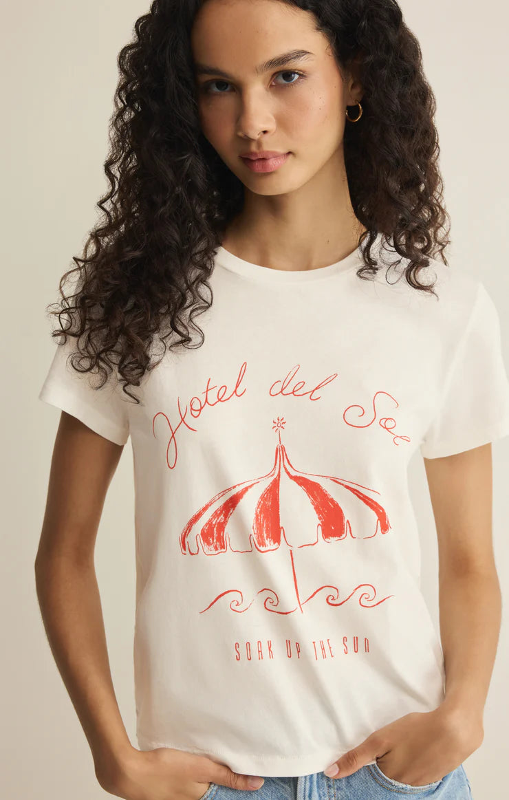 casual printed tee women, beach inspired t shirt, red graphic white tee, soft cotton graphic shirt