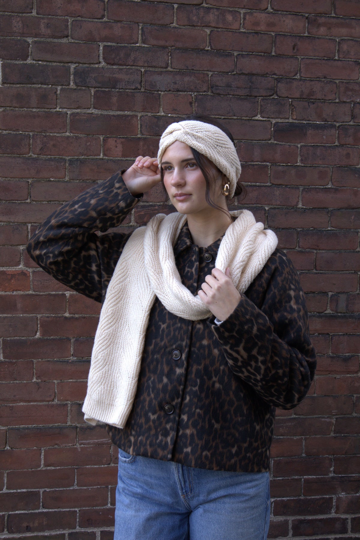 The Briar Cable Scarf- Cream