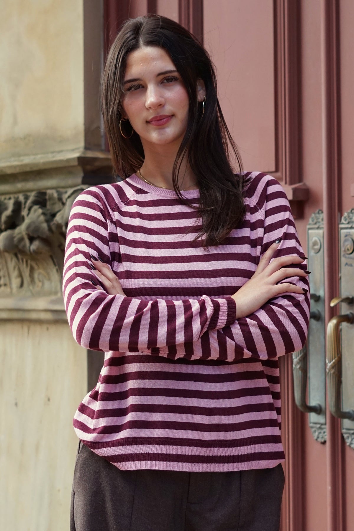 Deauville Stripe Top- Berry