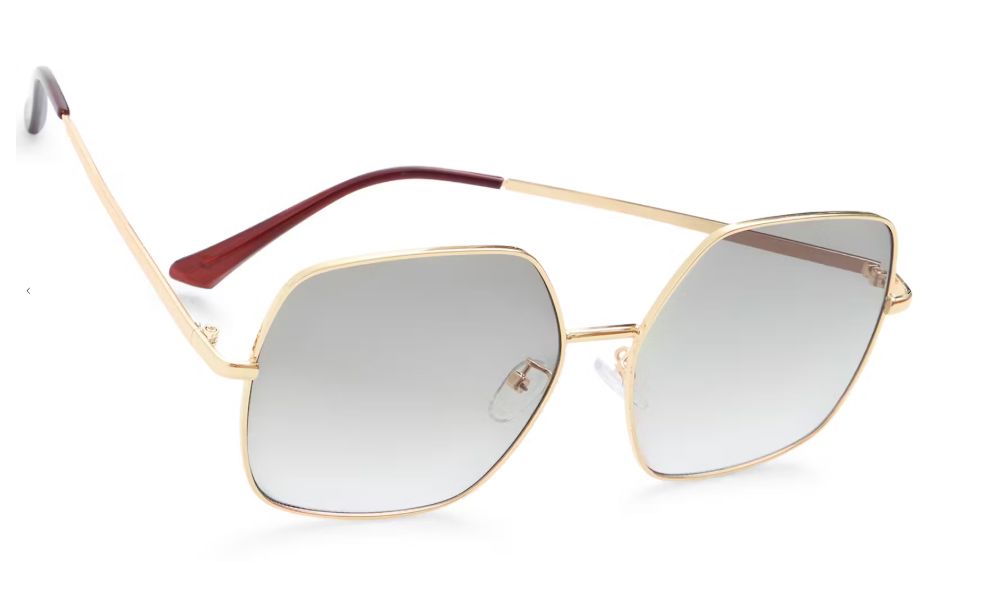 GOLD RIM OVERSIZED SUNGLASSES