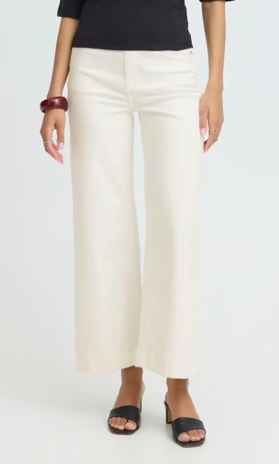 CREAM HIGH WAISTED STRAIGHT LEG CROP JEANS