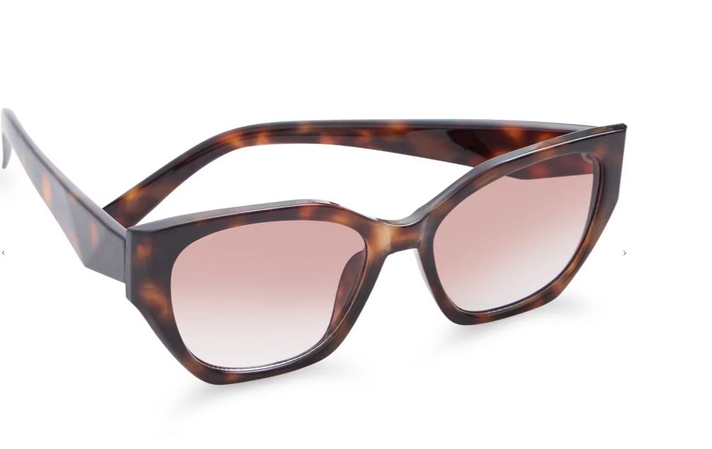 BROWN SQUARE CAT EYE SUNGLASSES