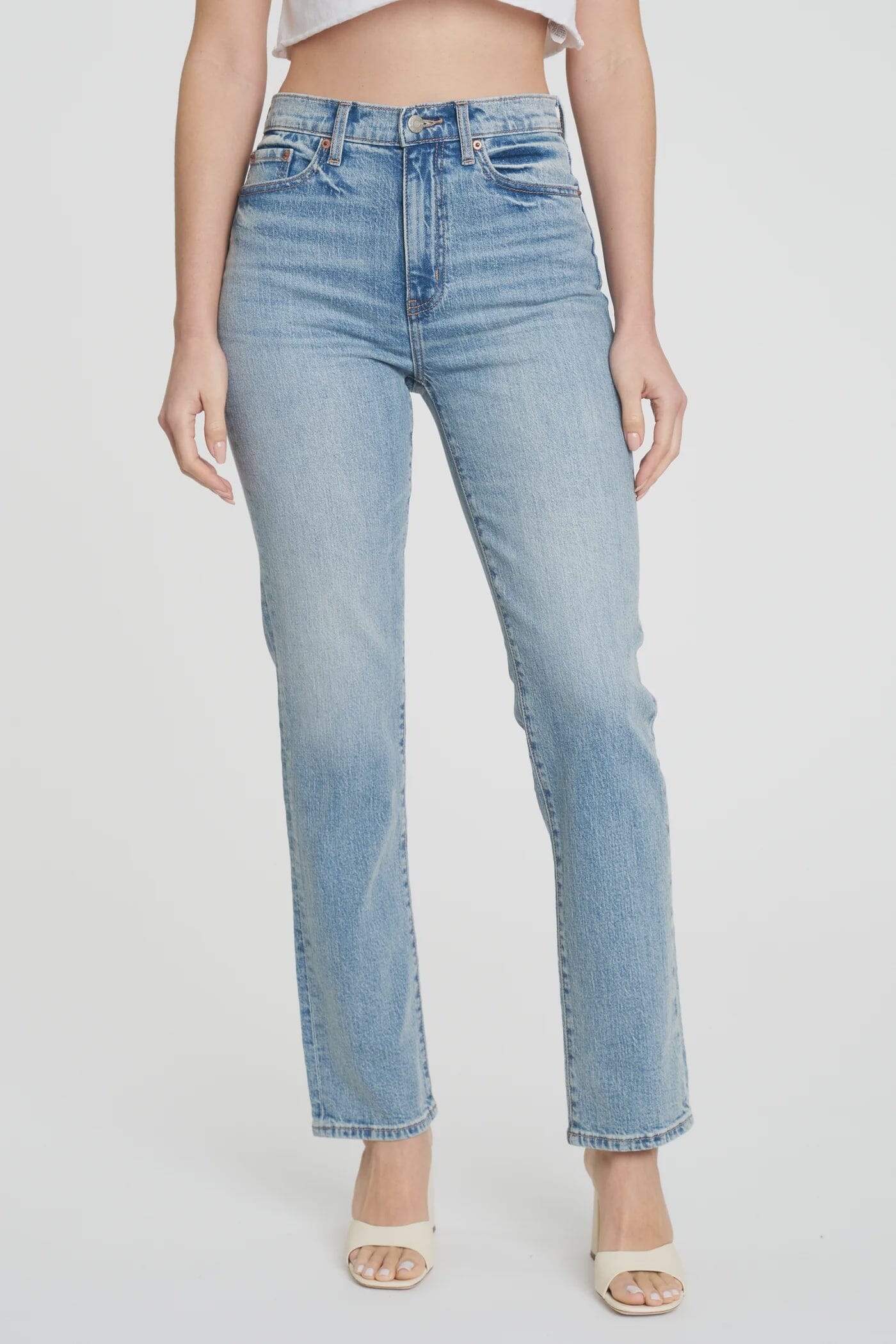 HIGH RISE SLIM STRAIGHT JEANS DENIM DAZE