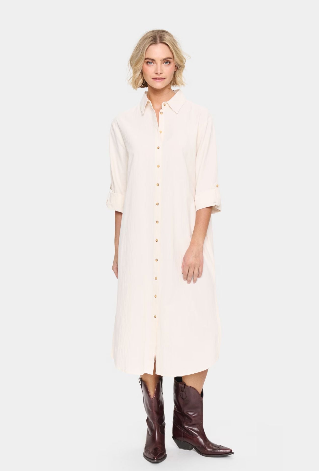 ZALINDA SHIRT DRESS (CREAM) Dress saint tropez