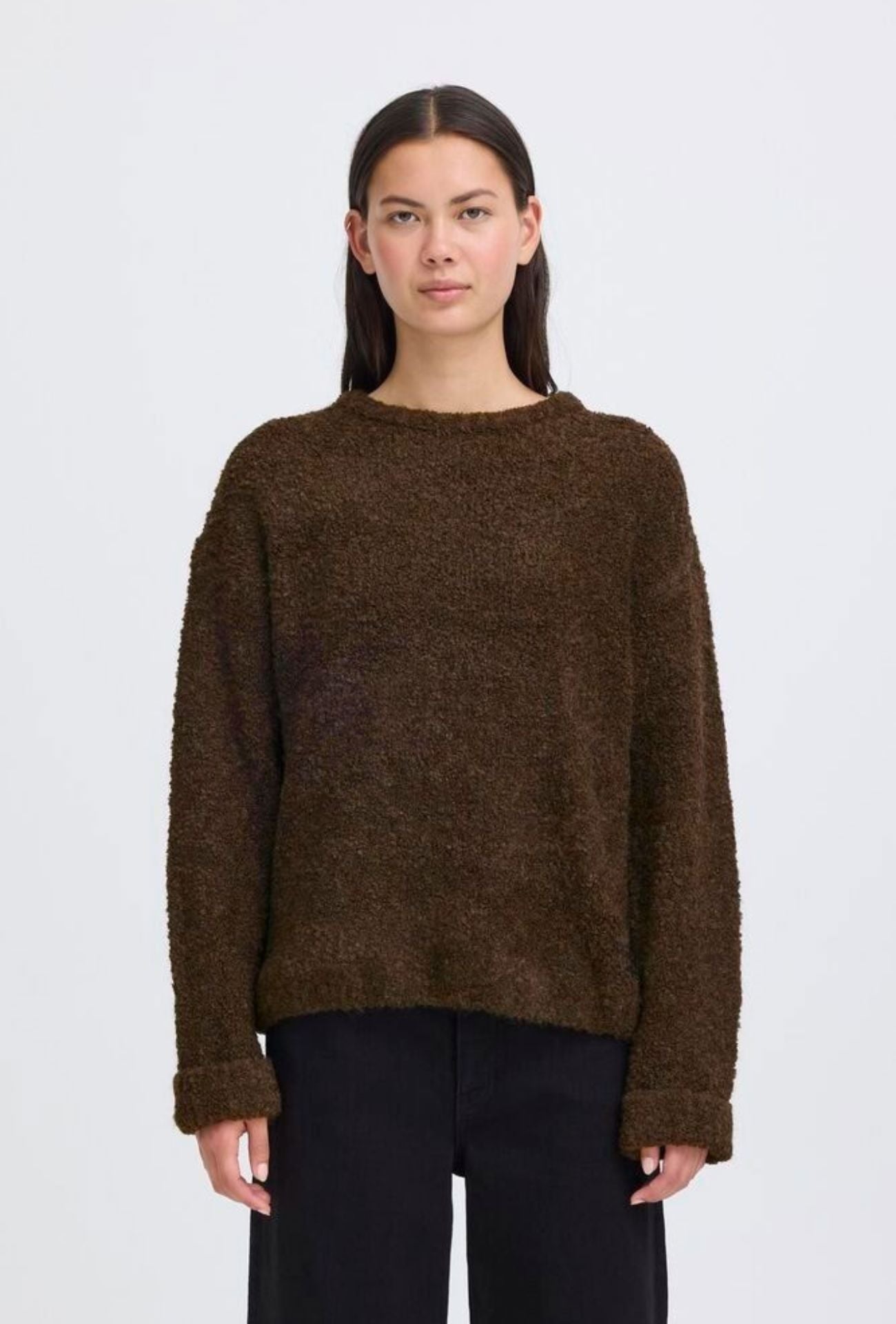 COZY BROWN KNIT Sweater, ICHI