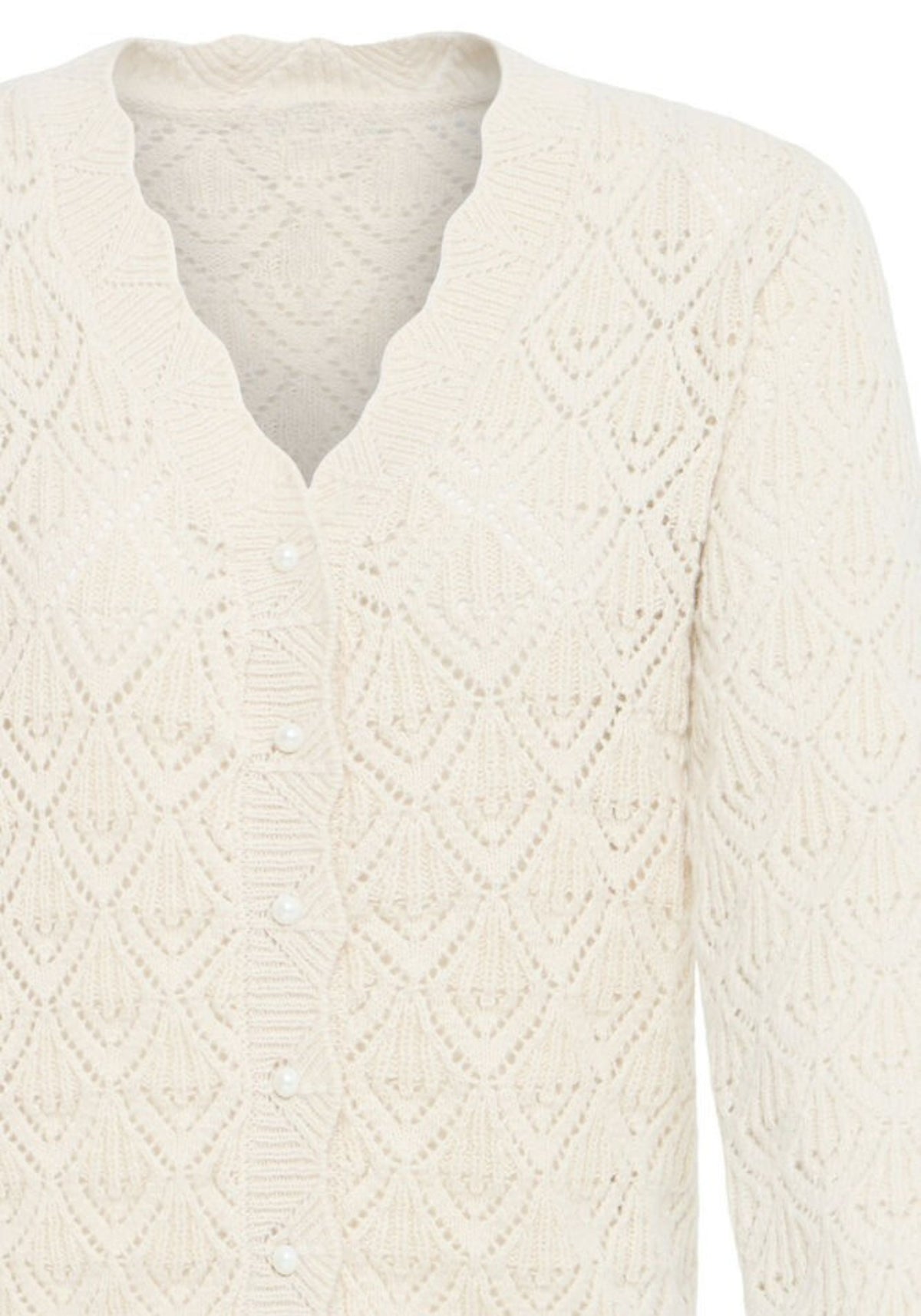 CREAM POINTELLE CARDIGAN