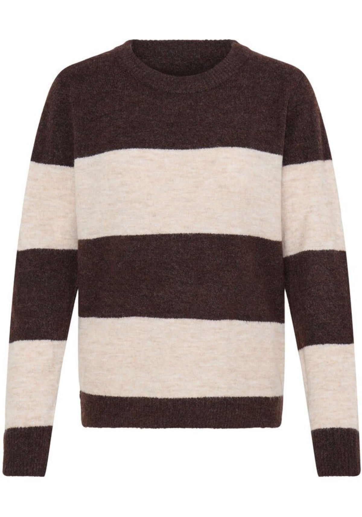 LIGHT KNIT STRIPE SWEATER (BROWN)