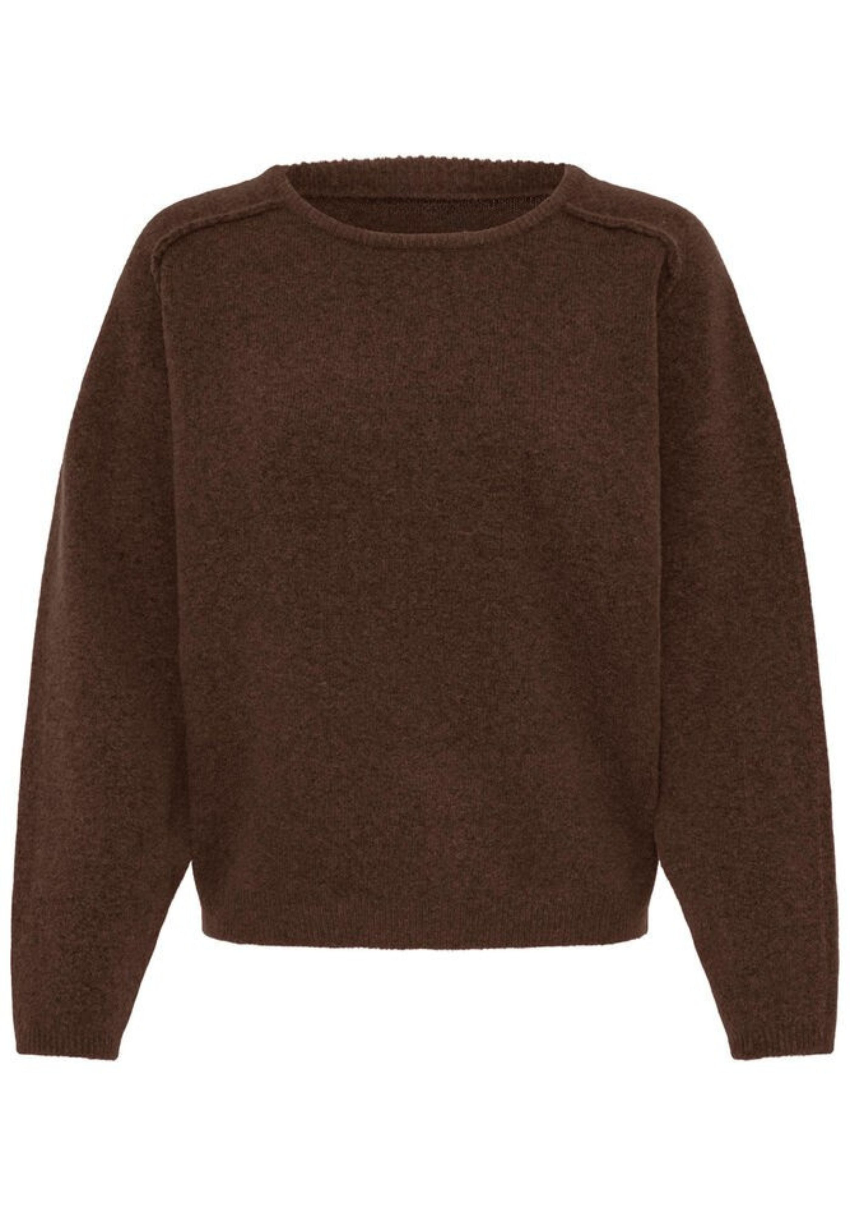 CHOCOLATE CREWNECK KNIT SWEATER