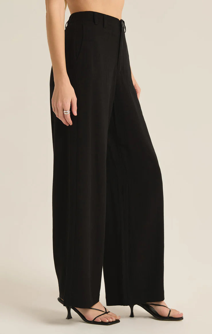 MICAH BLACK LINEN PANT PANT z supply