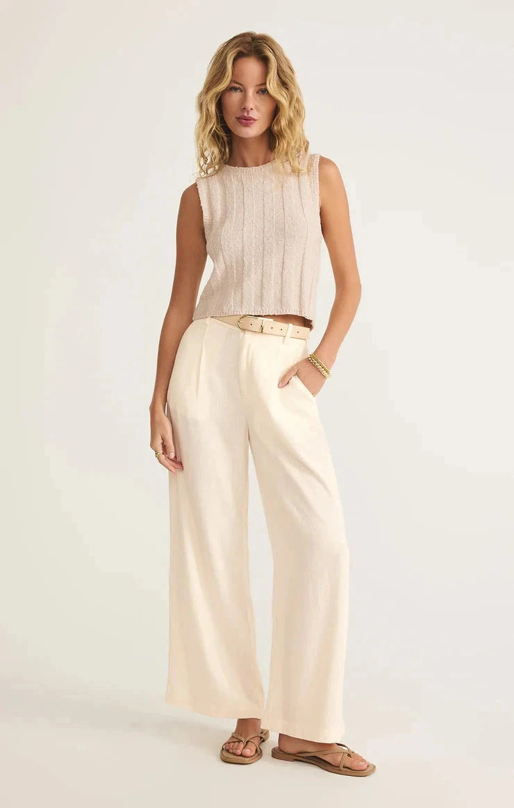 classic neutral top, refined knit tank