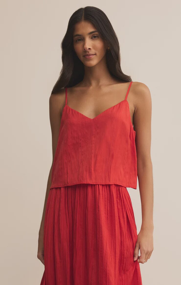 FIORE CRINKLE SATIN RED TANK, z supply