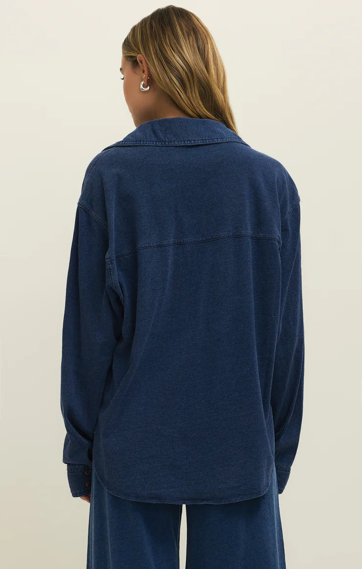 soft denim shirt, relaxed fit denim button up
