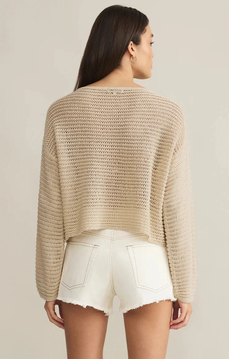 RIVIERA CROCHET NATURAL TOP Top z supply