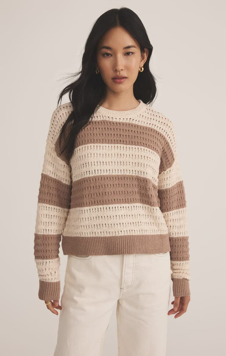 coffee striped sweater