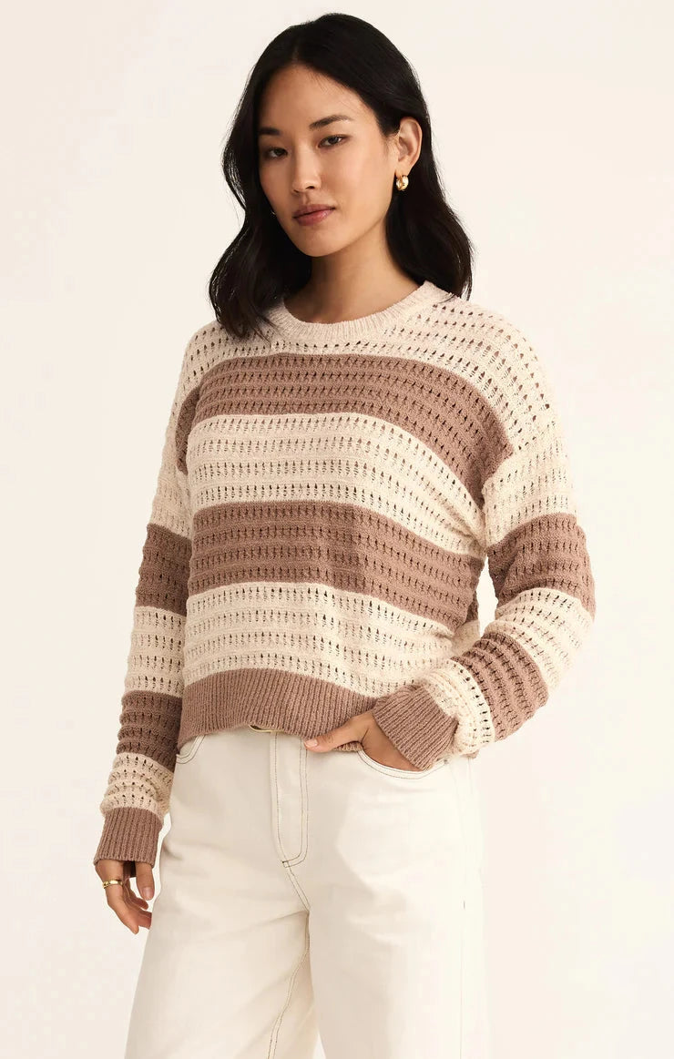 BROWN striped sweater