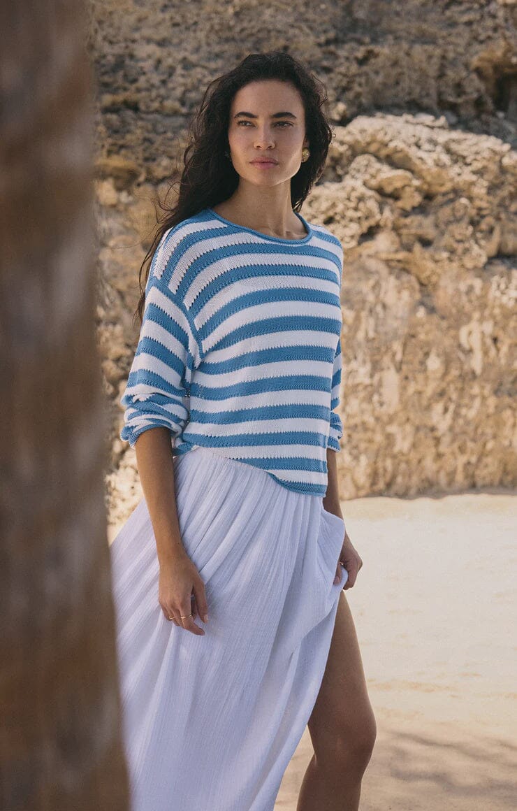 PRADO STRIPE BLUE SWEATER, z supply