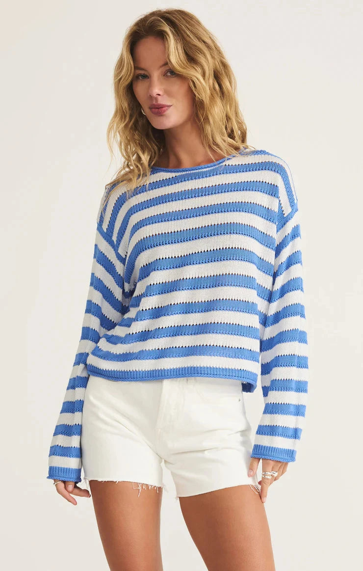 blue striped sweater