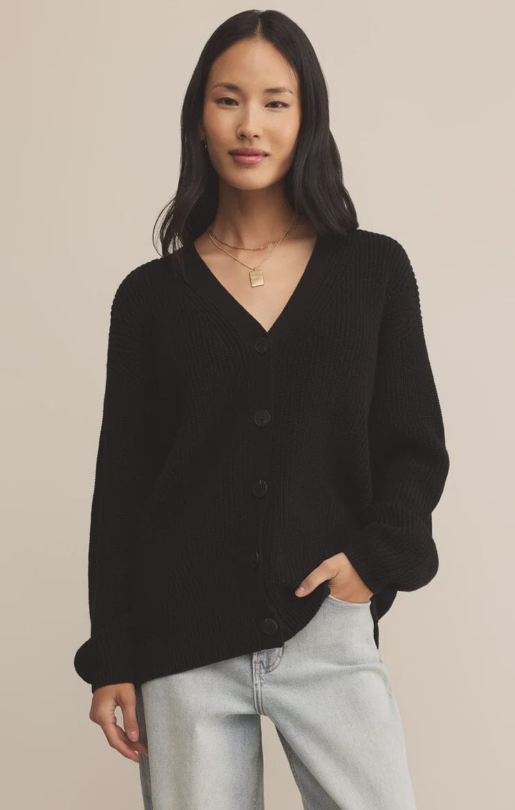 women’s versatile layering black knit cardigan, z supply