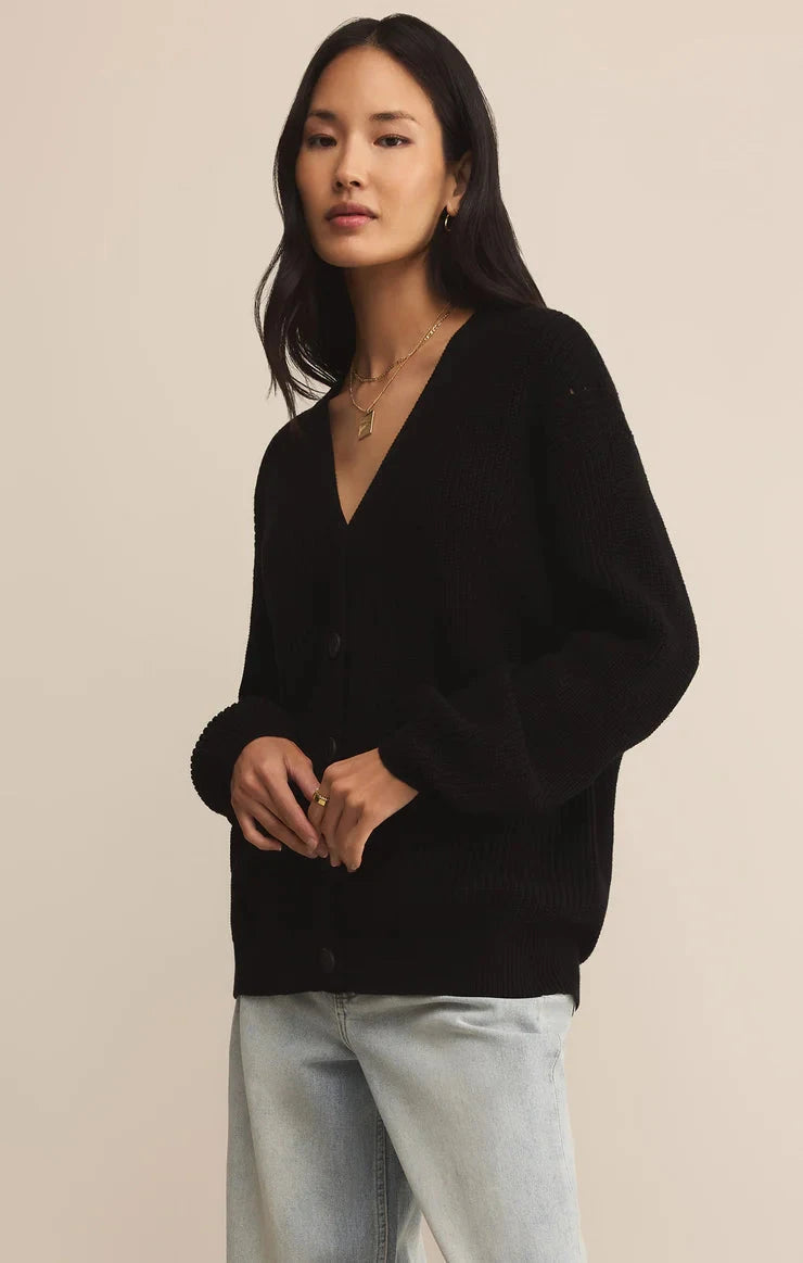 voyager black cardigan women’s knit sweater, z supply