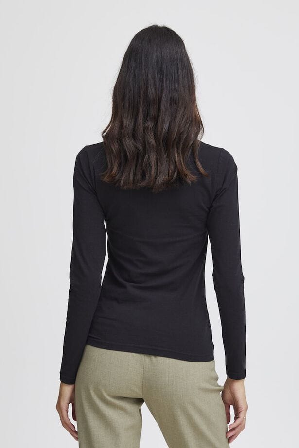 PAMILA BLACK LONG SLEEVE TOP Top B YOUNG