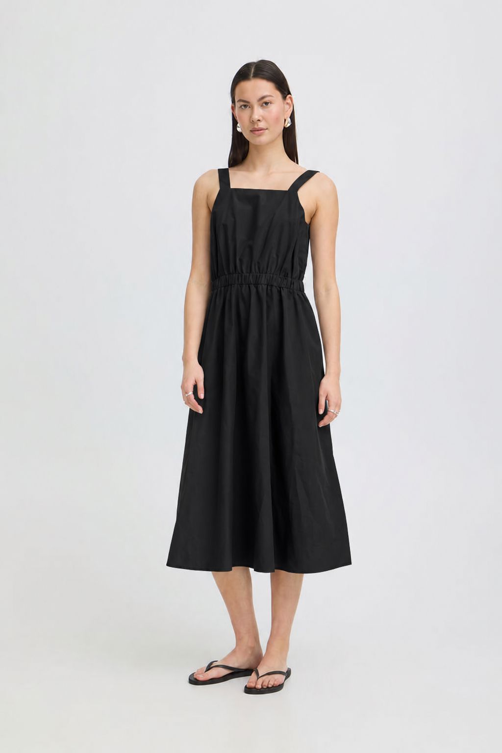 RIVERA BLACK MIDI DRESS