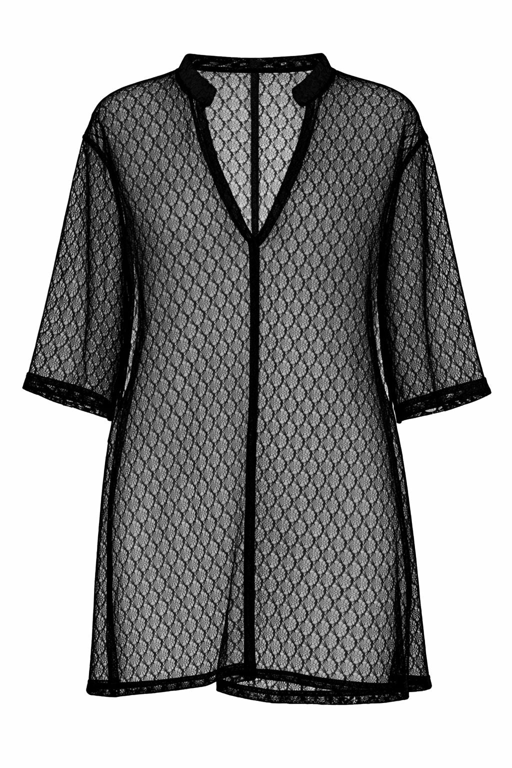 BLACK TEXTURED BEACH DRESS