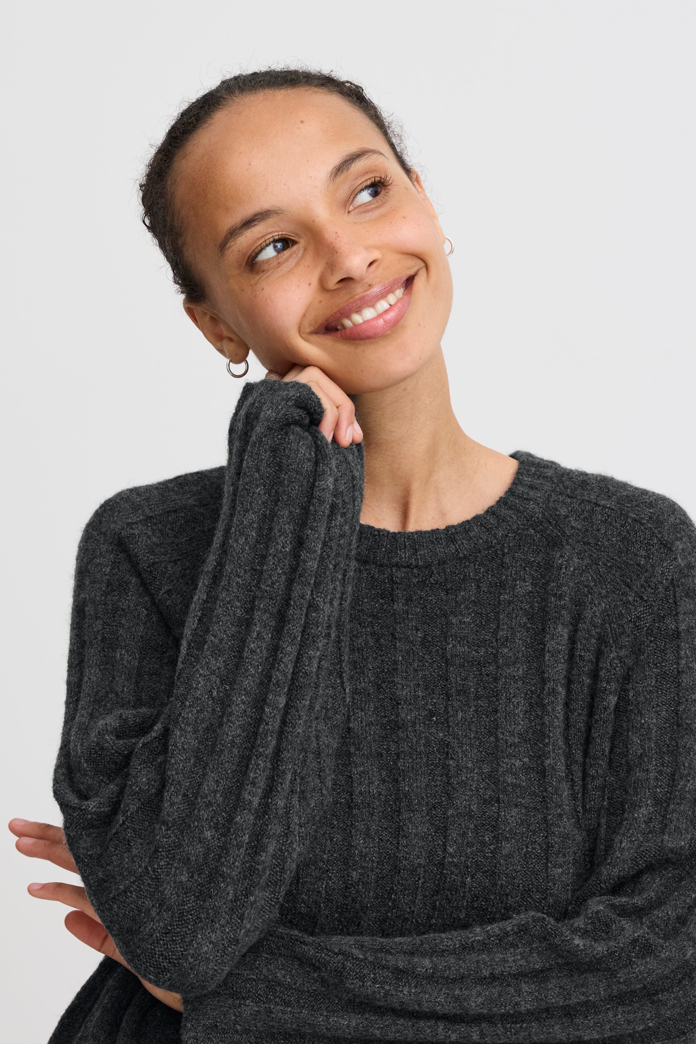 DARK GREY PULLOVER Sweater B YOUNG