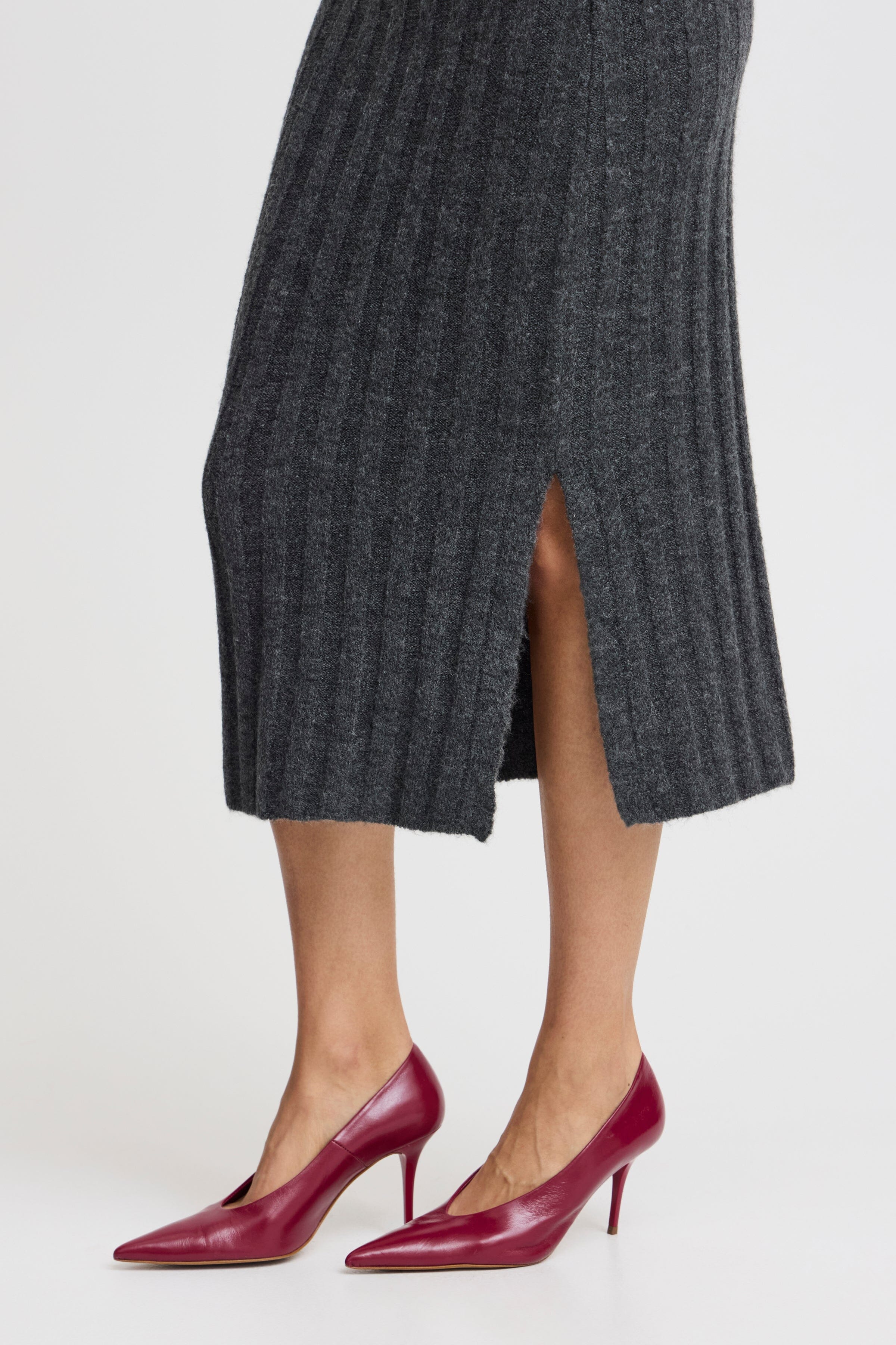 DARK GREY KNIT MIDI SKIRT Skirt B YOUNG