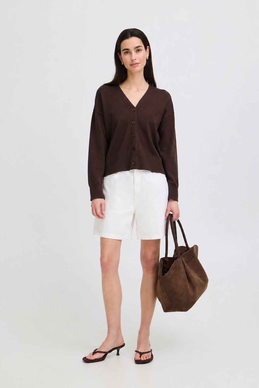 SOFT KNIT V NECK CARDIGAN (JAVA)