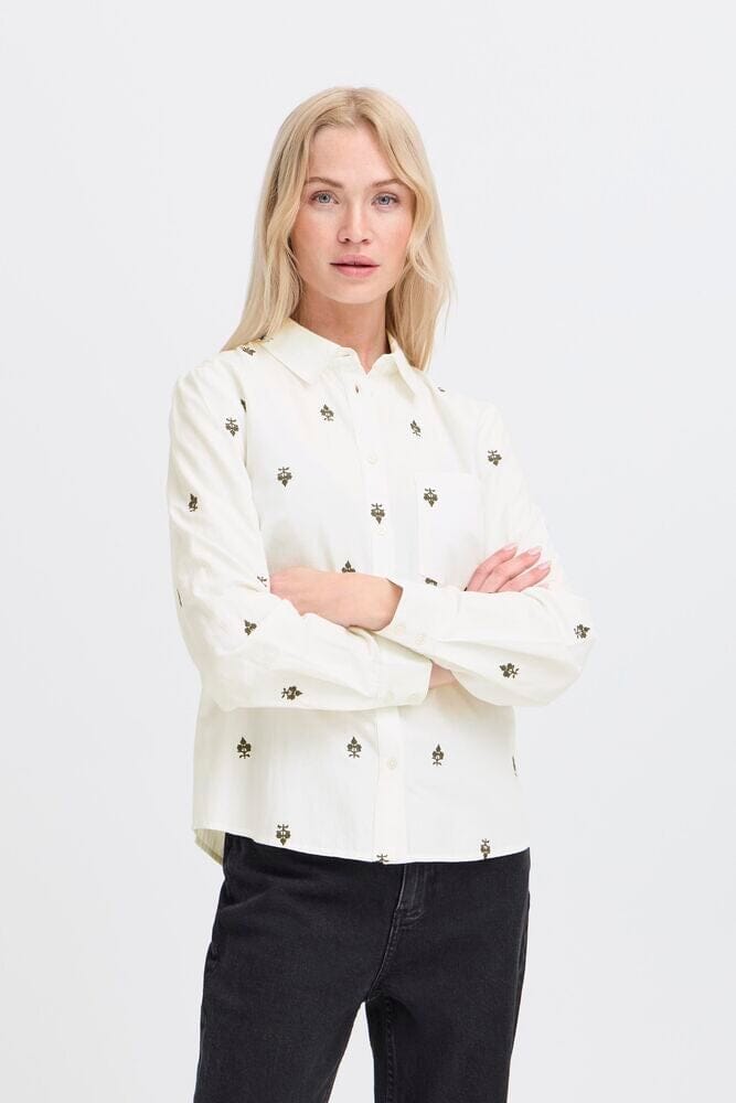 EMBROIDERED COTTON BLEND SHIRT, B YOUNG