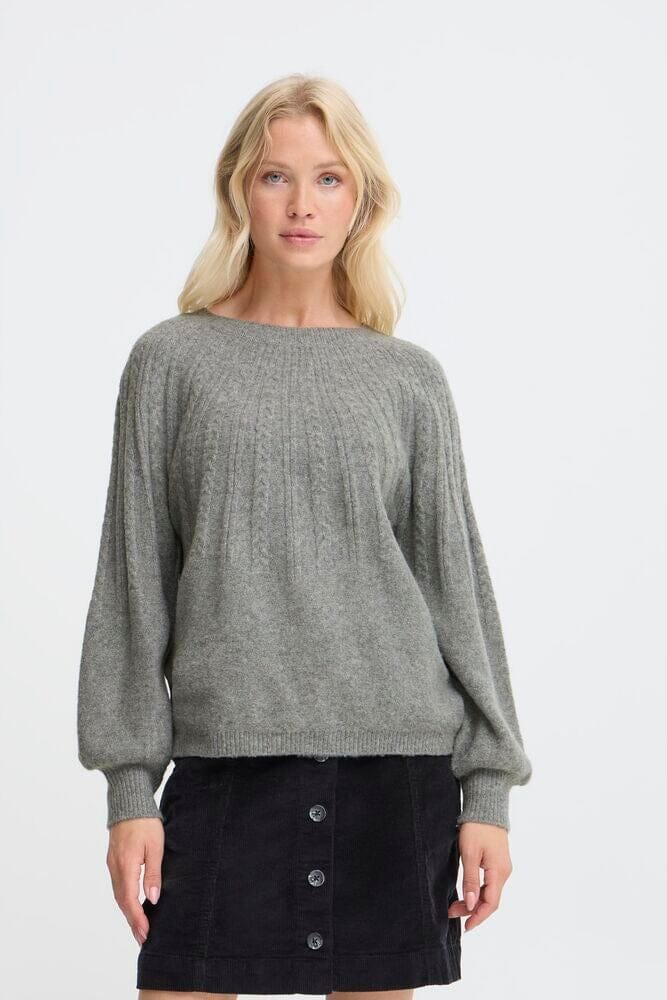 MAGGE GREY KNIT PULLOVER Sweater, B YOUNG
