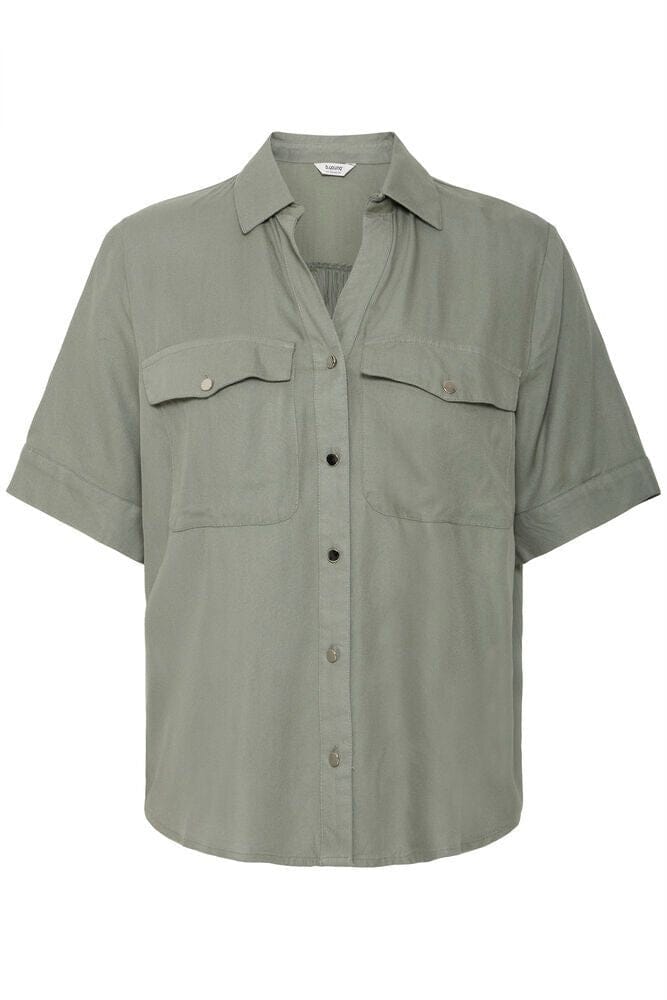 SHORT SLEEVE BUTTON FRONT SHIRT Top B YOUNG