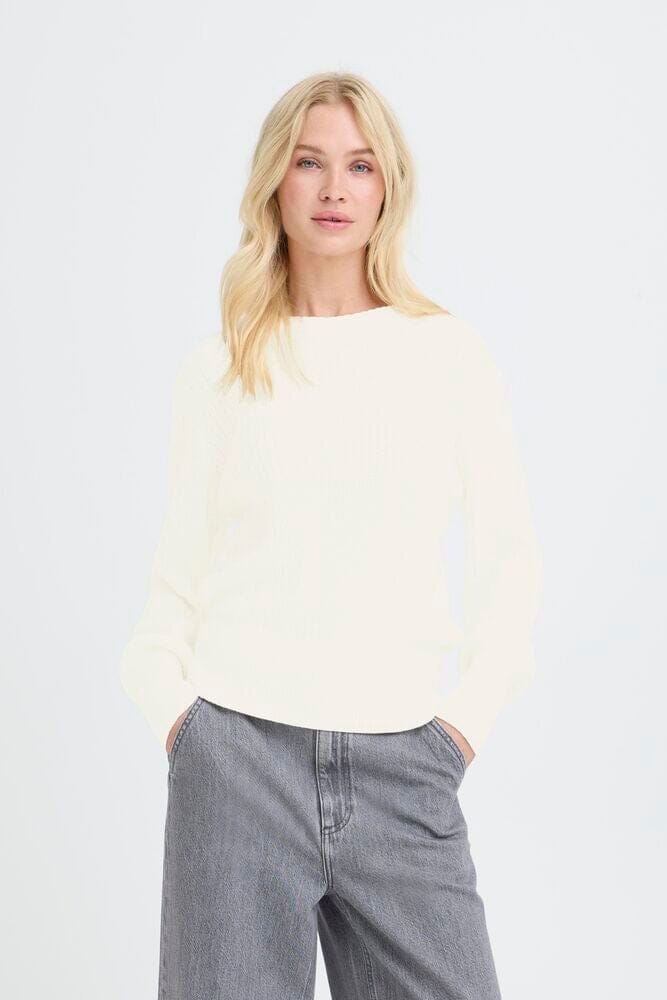 STRUCTURED WHITE LIGHT KNIT SWEATER Sweater B YOUNG