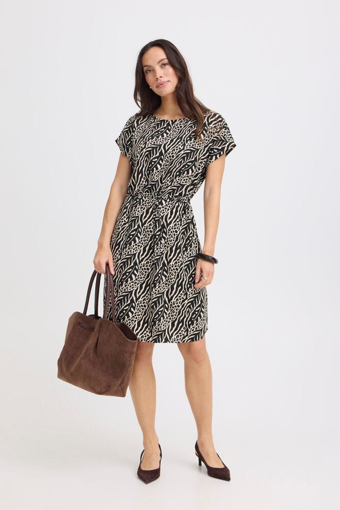 animal print tie waist dress women, printed short sleeve dress women, zebra print dress women casual, drawstring waist printed dress women, black white print dress women, animal print casual dress women, everyday printed dress women