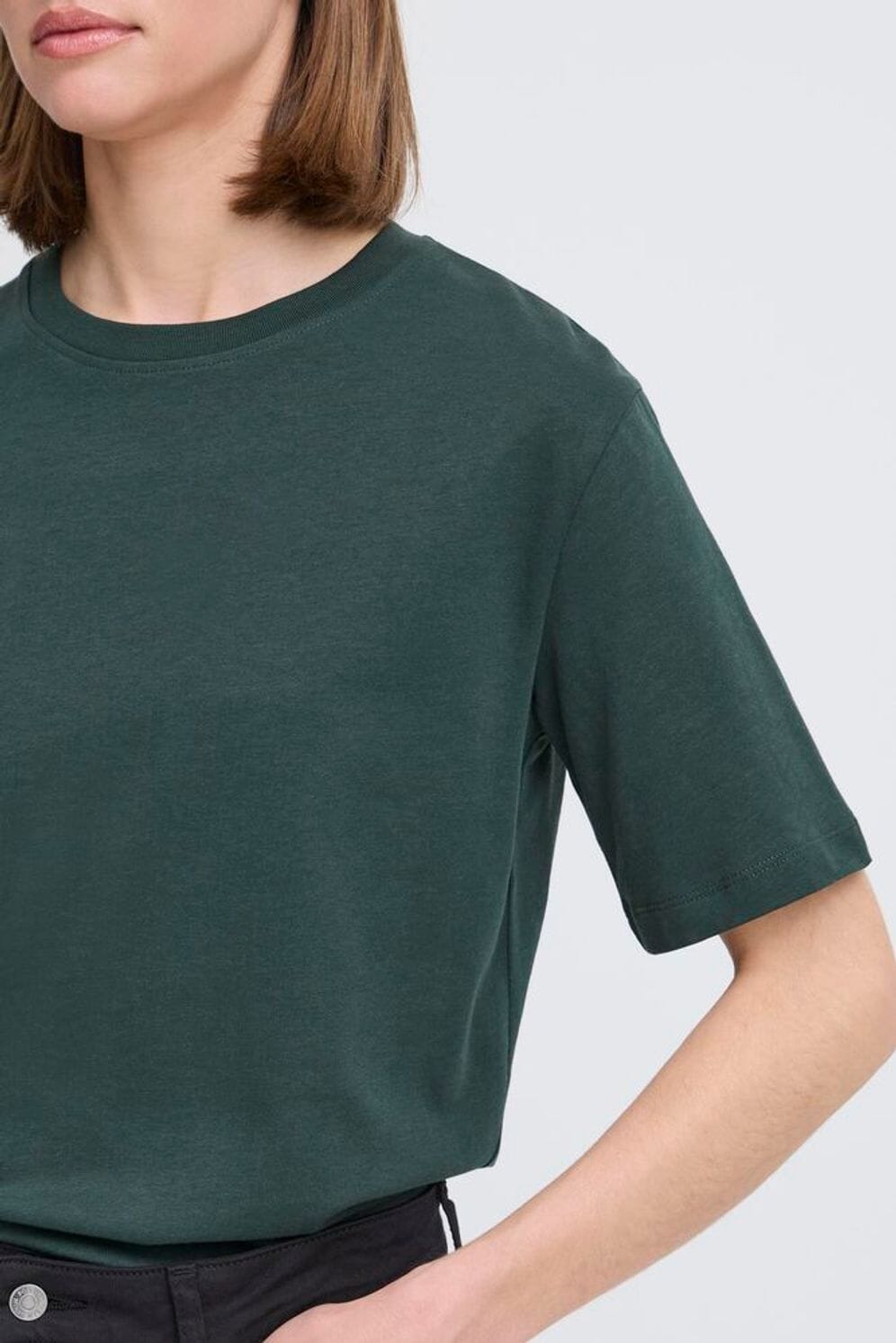 green structured t shirt, B YOUNG