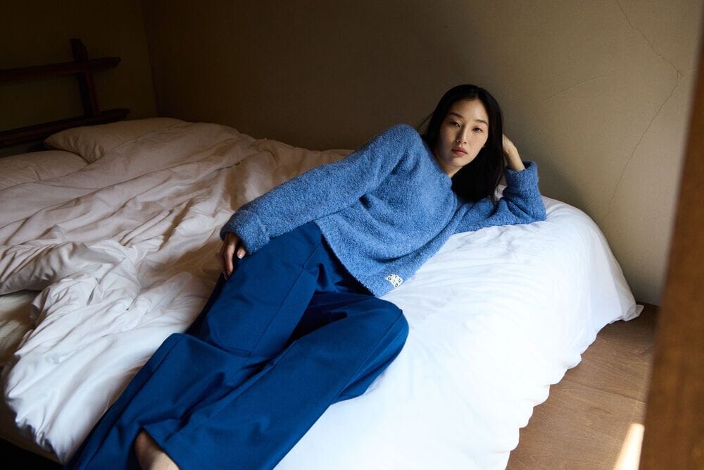 classic wardrobe pants in bold blue, ICHI