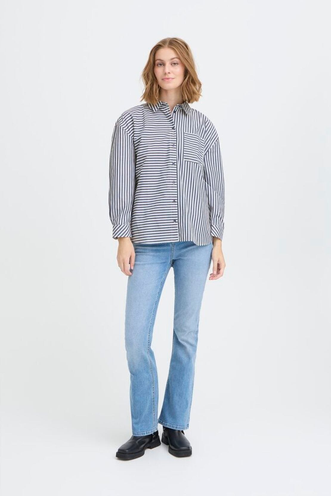 relaxed fit stripe top, ICHI