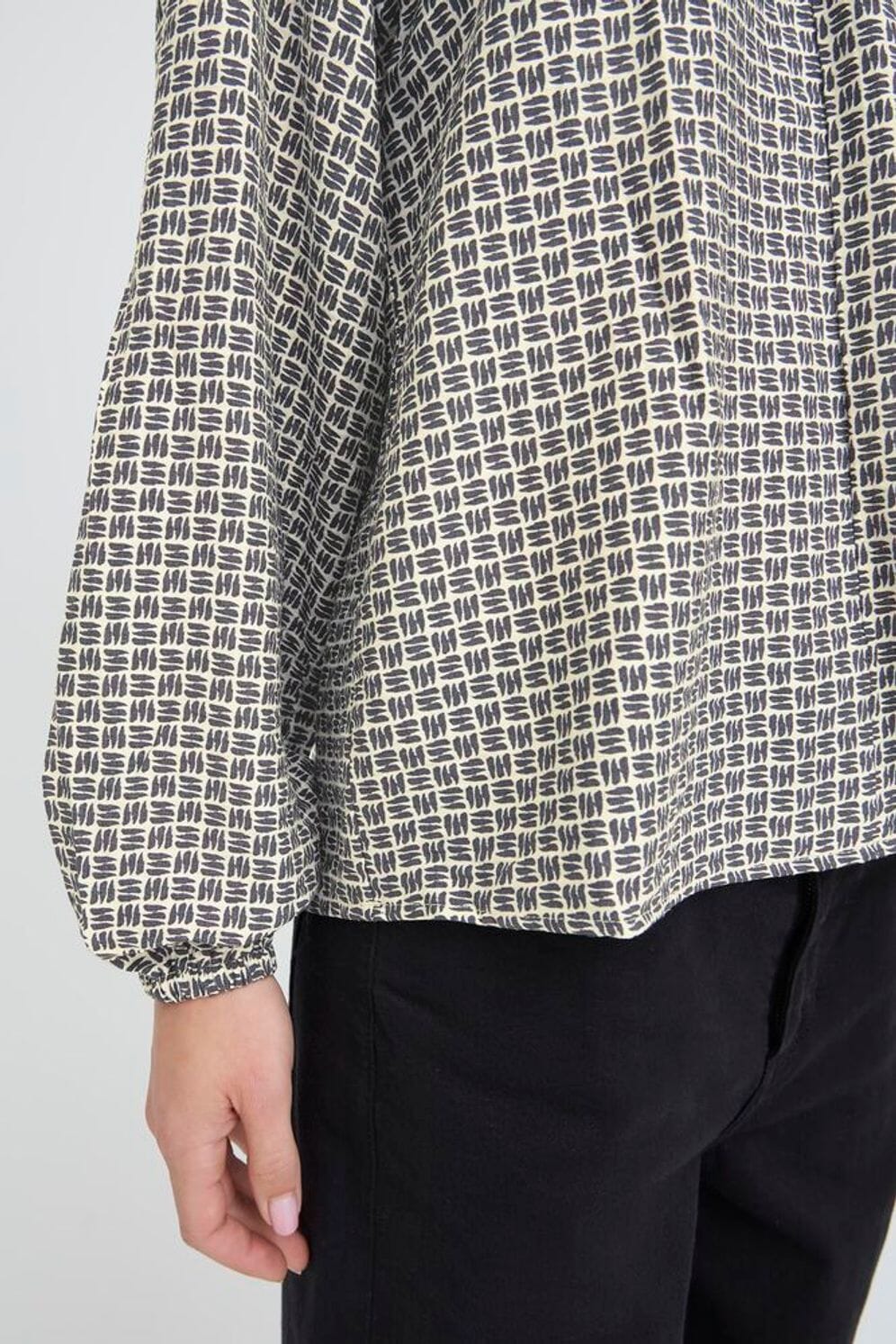 neutral print blouse