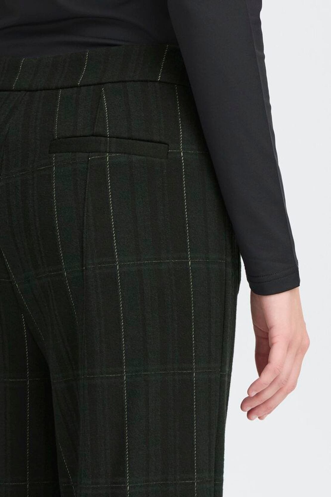 plaid pants outfit wide leg style women’s fashion, ICHI