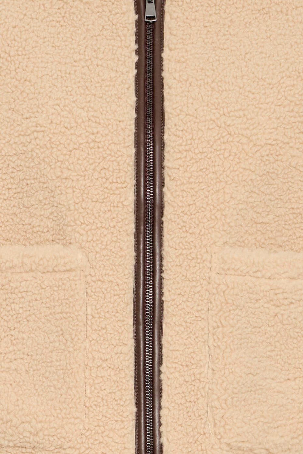 leather trim jacket, cozy fall jacket