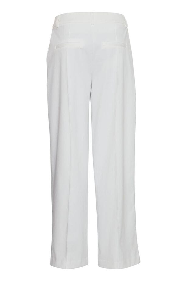 tailored white wide leg trousers, minimalist white office pants