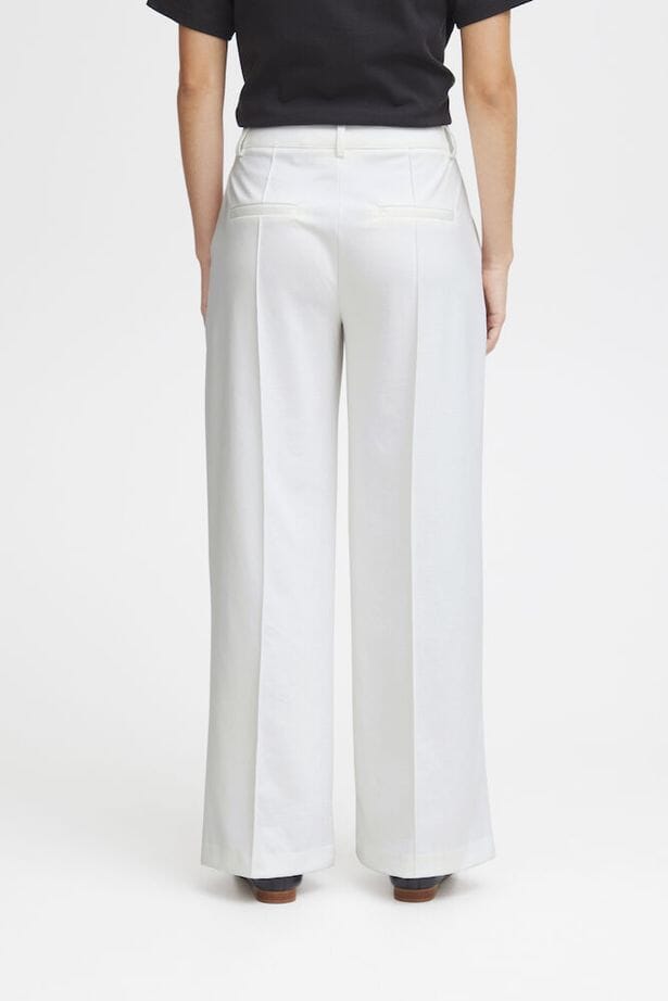 white tailored wide leg pants, white flowy wide leg trousers