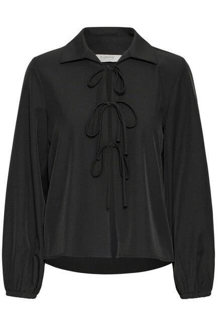 tie front top with sleeves