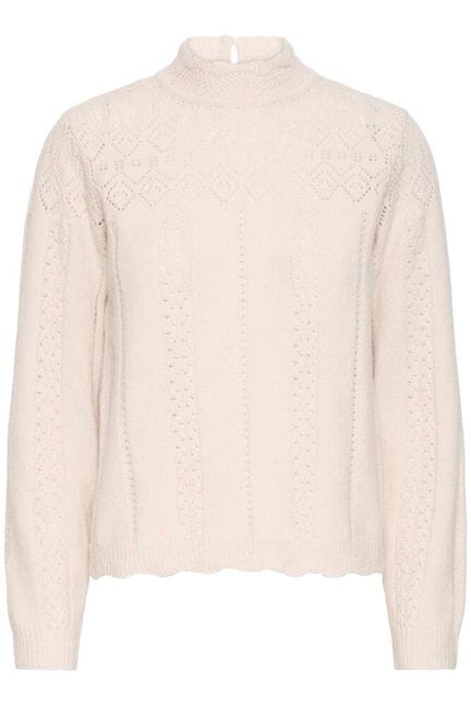 neutral lace detail sweater
