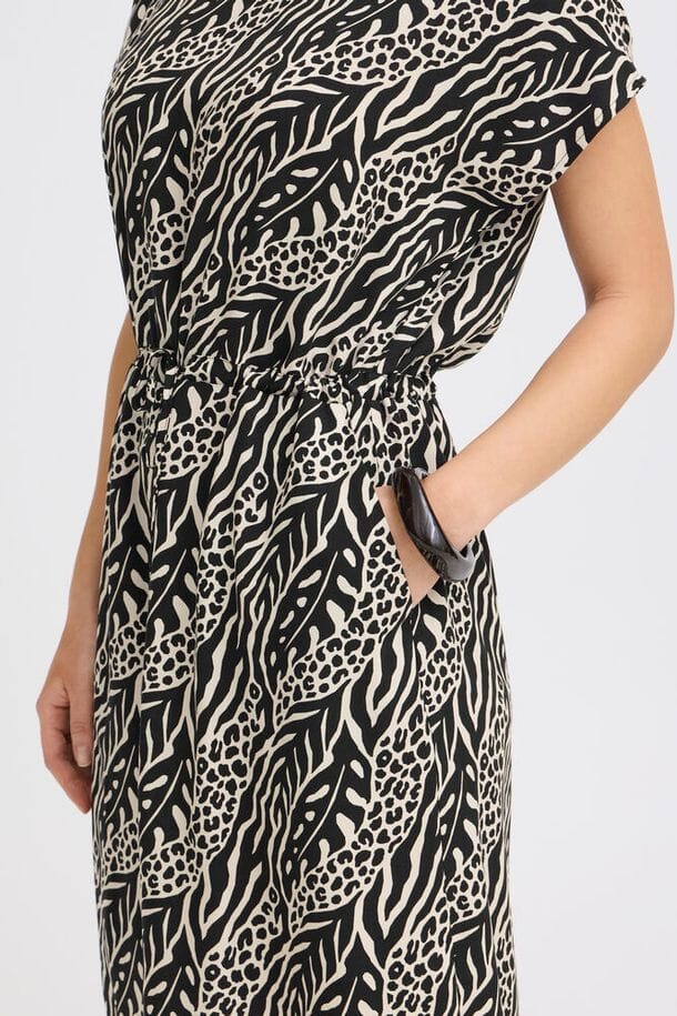 neutral print dress women, short sleeve printed dress women, modern animal print dress women, comfortable printed dress women