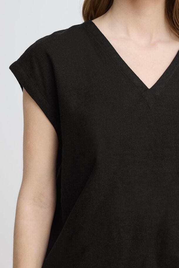 summer blouse women linen black, black linen clothing women, vacation linen top women black, polished casual linen blouse women black